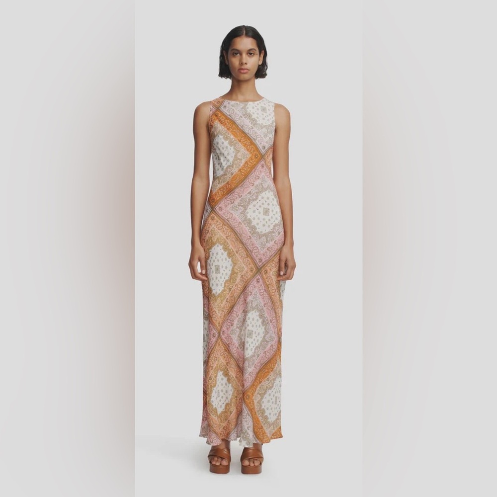 Elegant Multicolor Patterned Maxi Dress
